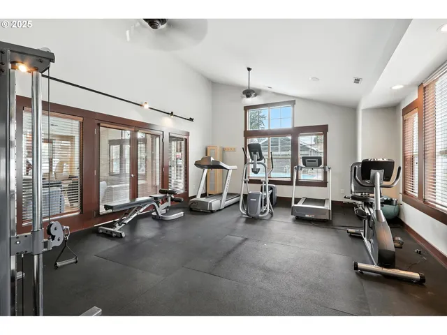 a view of a park with slide