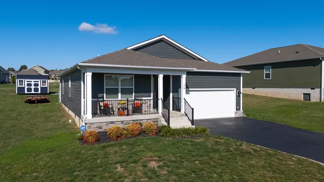 an aerial view of a house