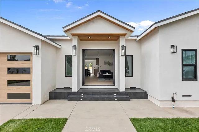 a view of living room and yard