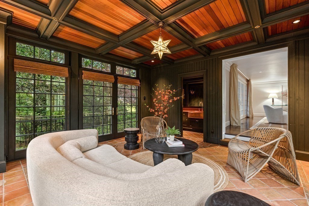 211 Meadowbrook Road Weston, MA 02493 - Photo 20 of 41 a outdoor living space with furniture and a fireplace