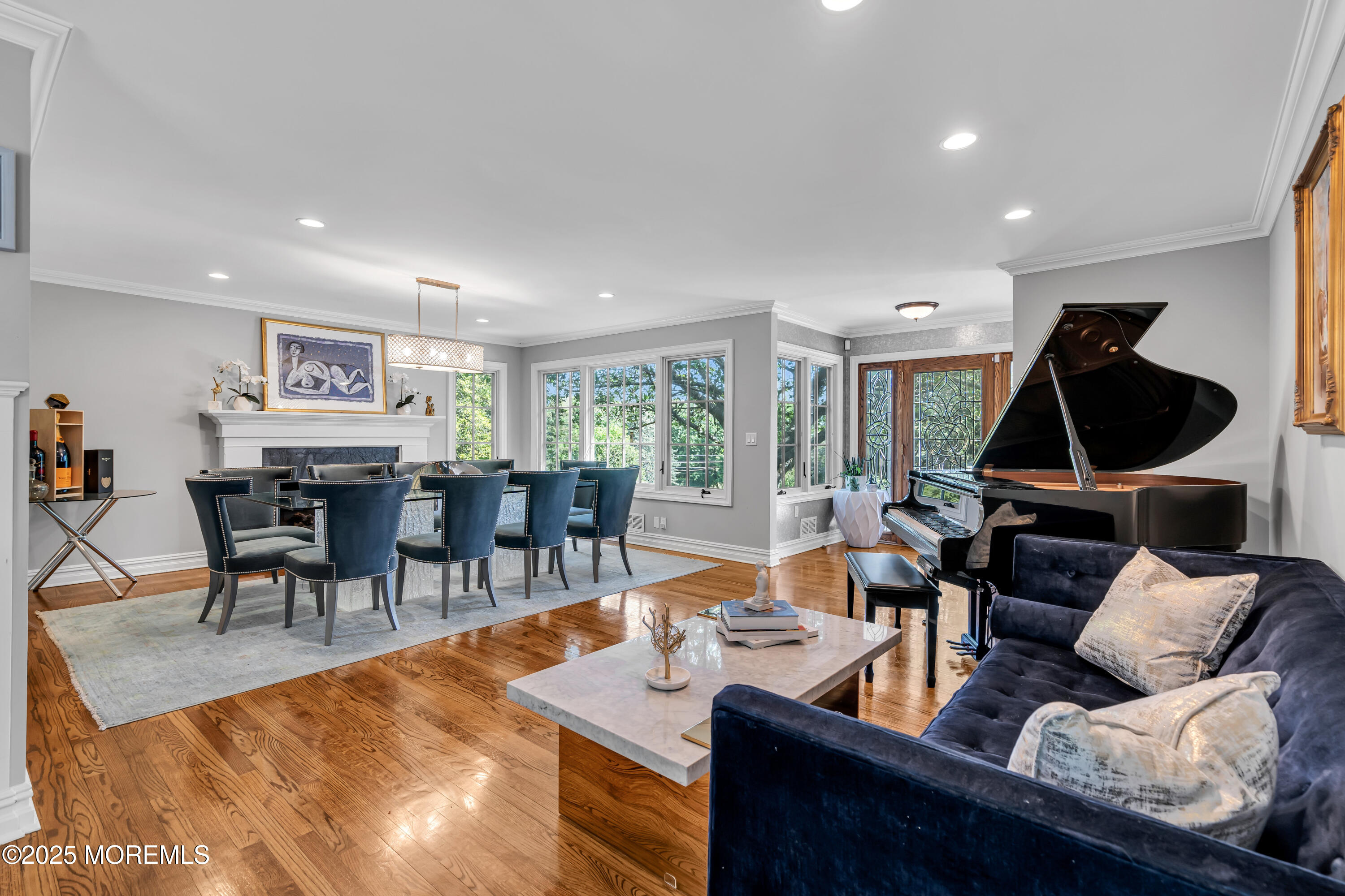 91 Ridge Road Rumson, NJ 07760 - Photo 15 of 80 a living room with furniture a rug and a large window