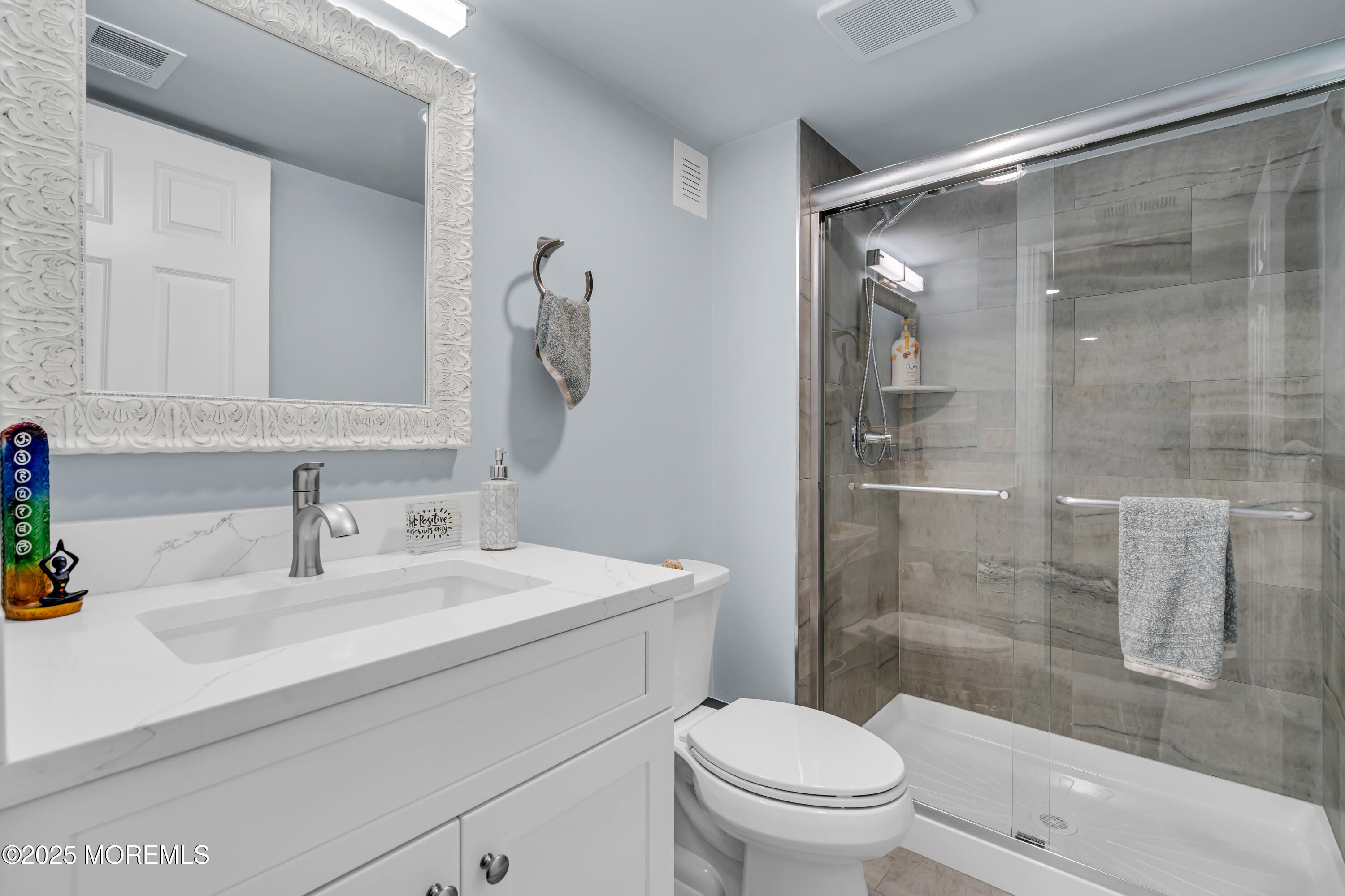 91 Ridge Road Rumson, NJ 07760 - Photo 61 of 80 a bathroom with a sink mirror shower and toilet