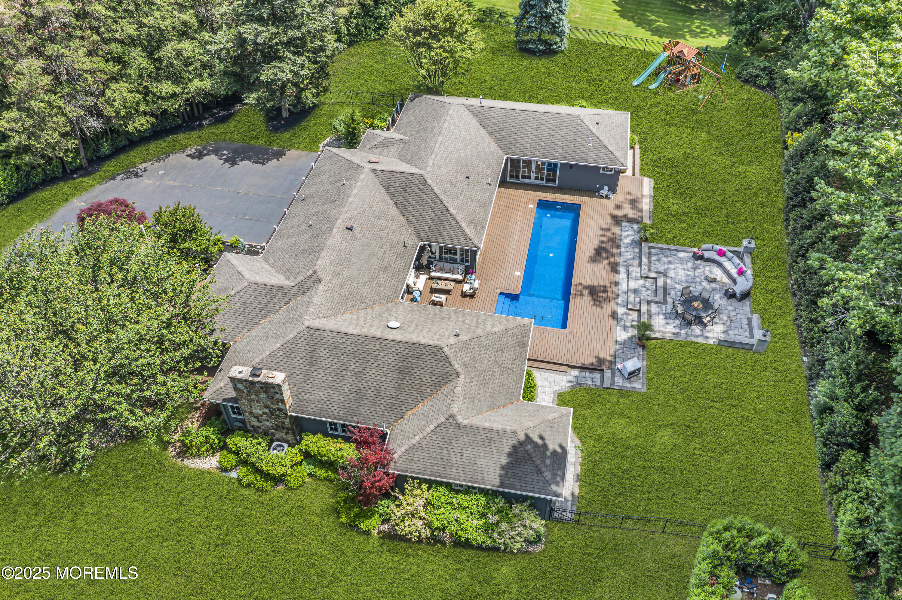 91 Ridge Road Rumson, NJ 07760 - Photo 72 of 80 an aerial view of a house with garden space and street view