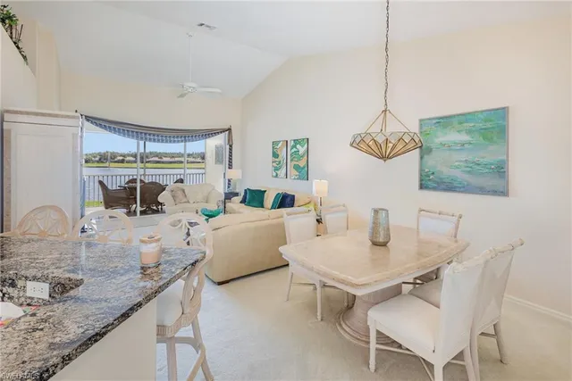 a view of a dining room and livingroom