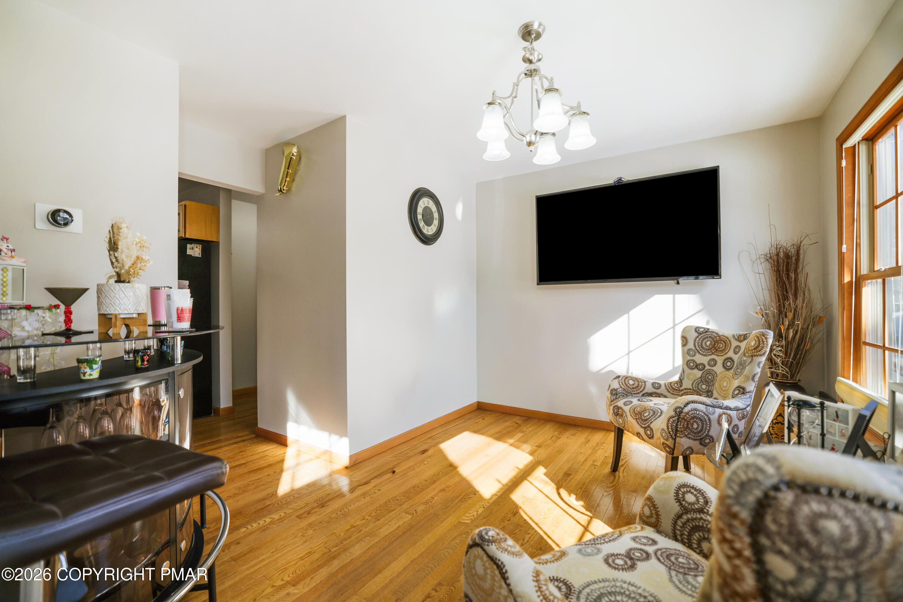 3220 Cherry Ridge Road Bushkill, PA 18324 - Photo 34 of 47 a bedroom with a bed and a flat screen tv