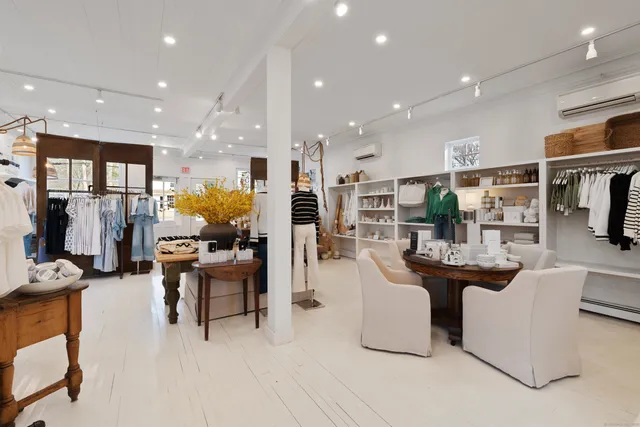 a living room with furniture a rug and a window