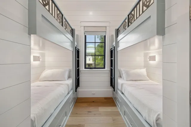 a view of a hallway with a couch