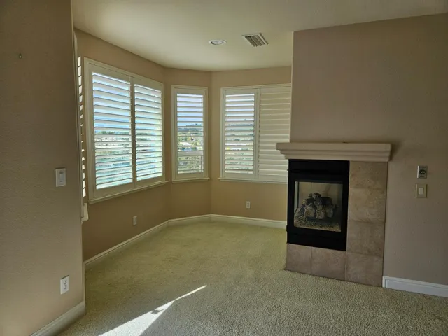 a view of a dinning room with furniture