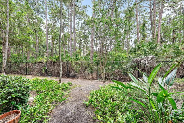 a backyard of a house with lots of green space and trees