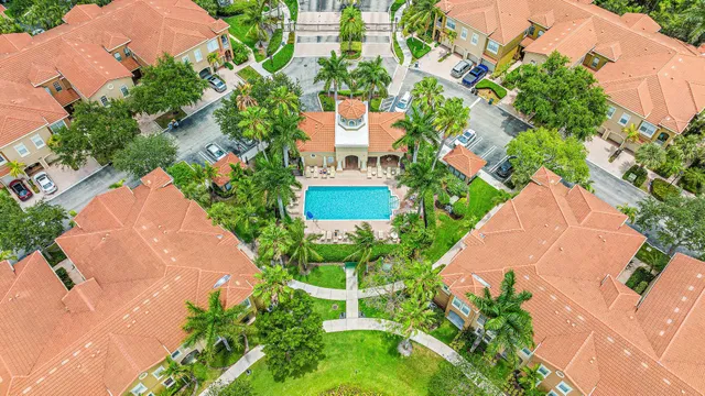 an aerial view of a house