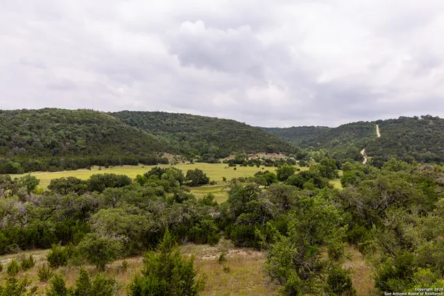 a view of a city with mountains in the background