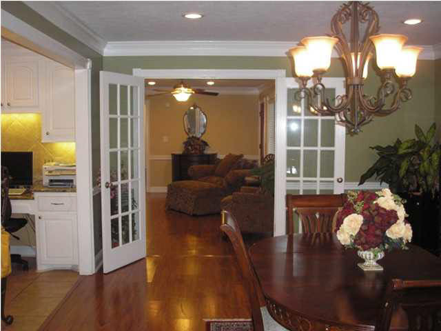 View from dining room into living room