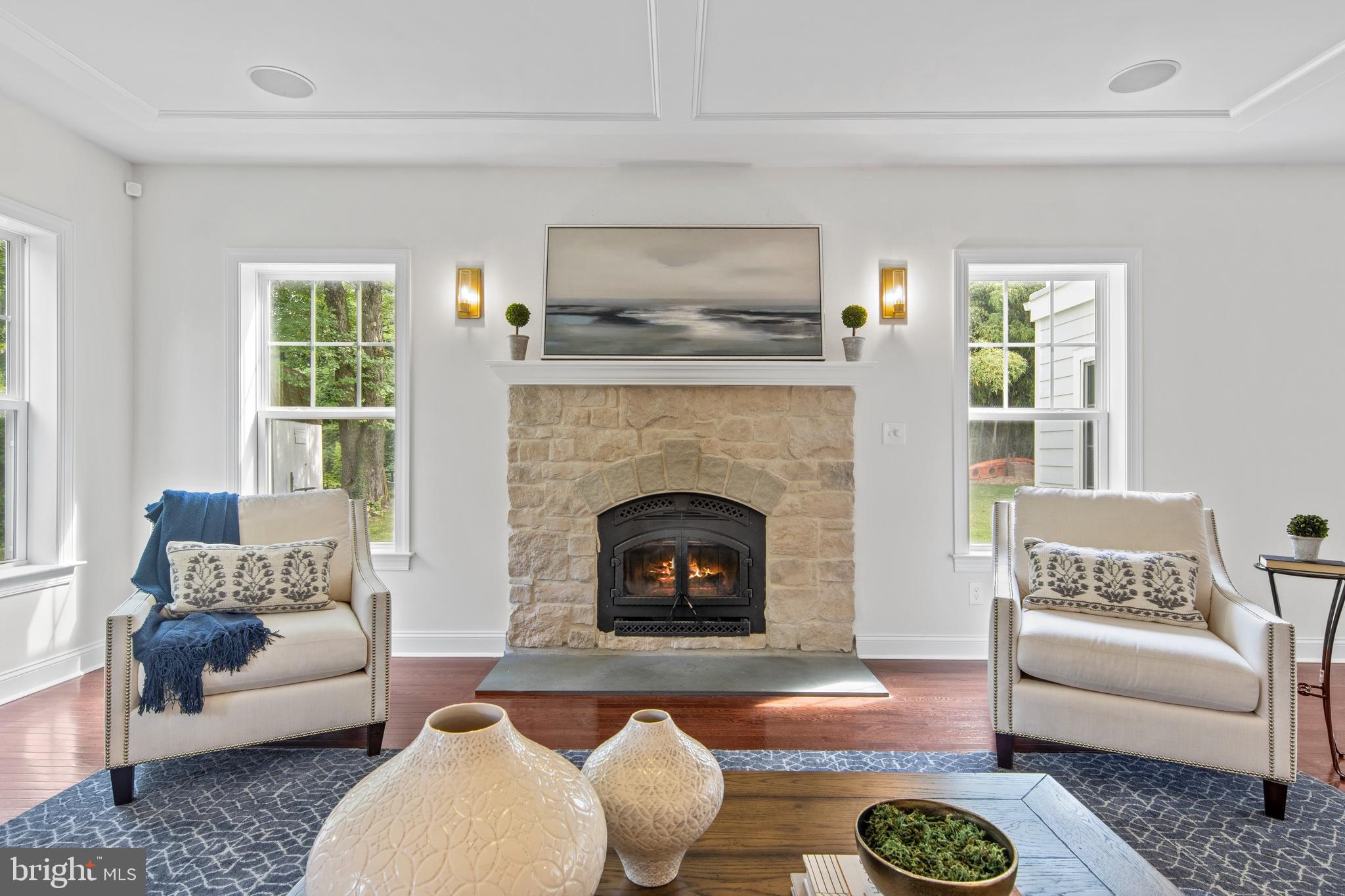 444 Conestoga Road Wayne, PA 19087 - Photo 35 of 82 a living room with furniture and a fireplace