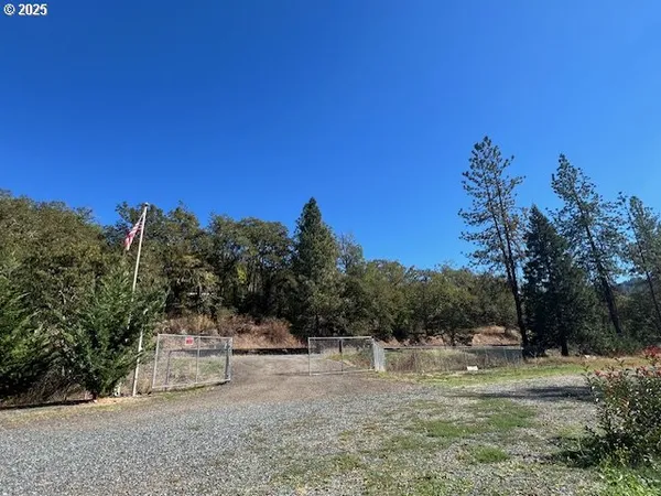 a view of a outdoor space with trees all around