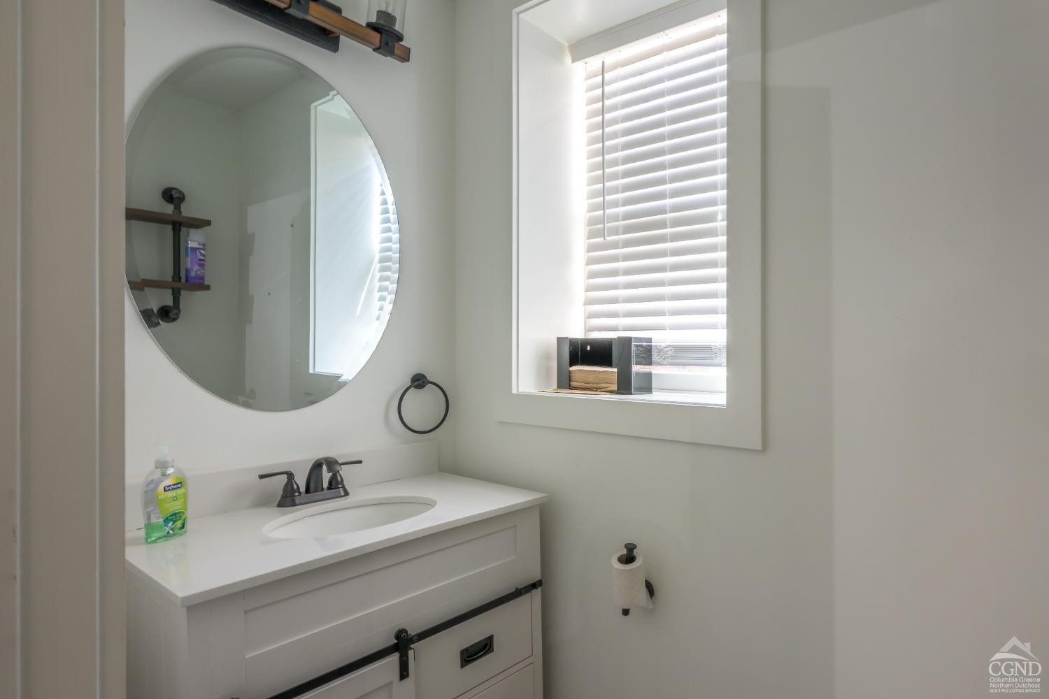 237 Warren Street Hudson, NY 12534 - Photo 9 of 39 a bathroom with a sink and a mirror
