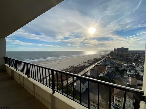 a view of city from a balcony