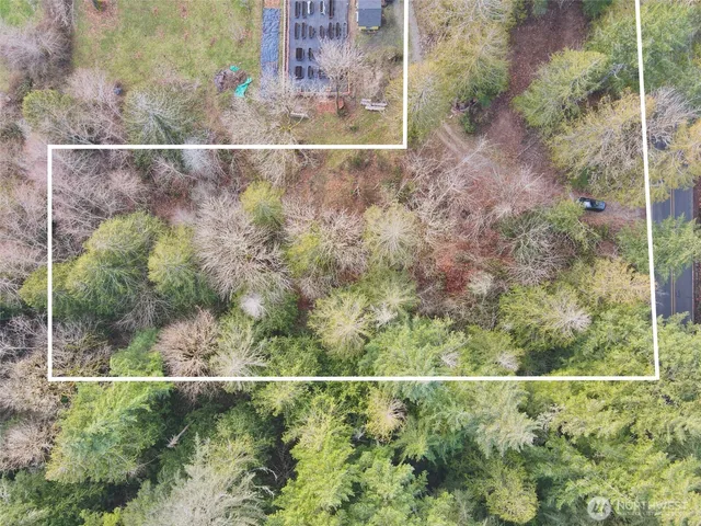 a view of a house with a forest