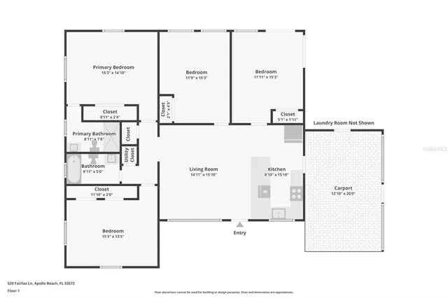 $349,900 | 520 Fairfax Lane, Apollo Beach, FL 33572
