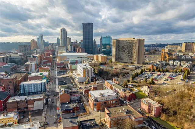 an aerial view of multiple house