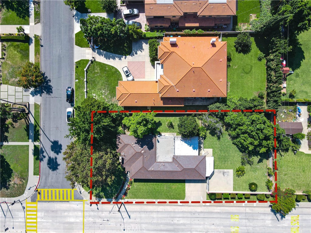 2701 Warren Way Arcadia, CA 91007 - Photo 2 of 30 an aerial view of a house with a yard and a fountain