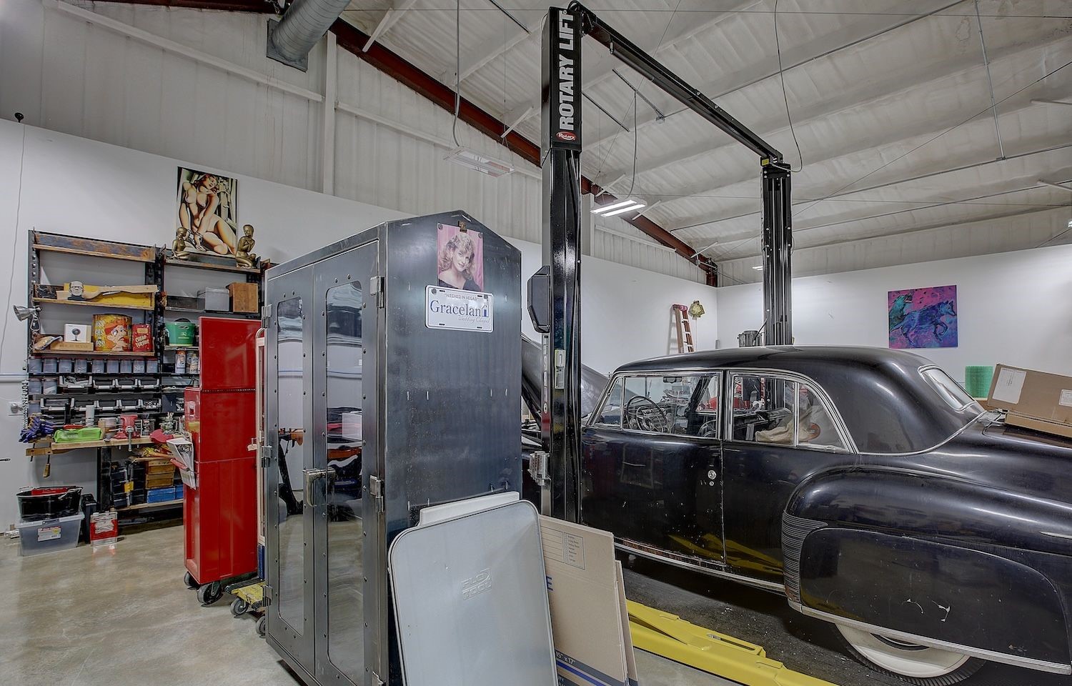1928 Koether Road Carmine, TX 78932 - Photo 42 of 49 Interior workshop with a Rotary 2-post vehicle lift for 10,000 lbs and loads of space, a 3-hose station Champion Advantage air compressor and 3 sink- stall stainless sink