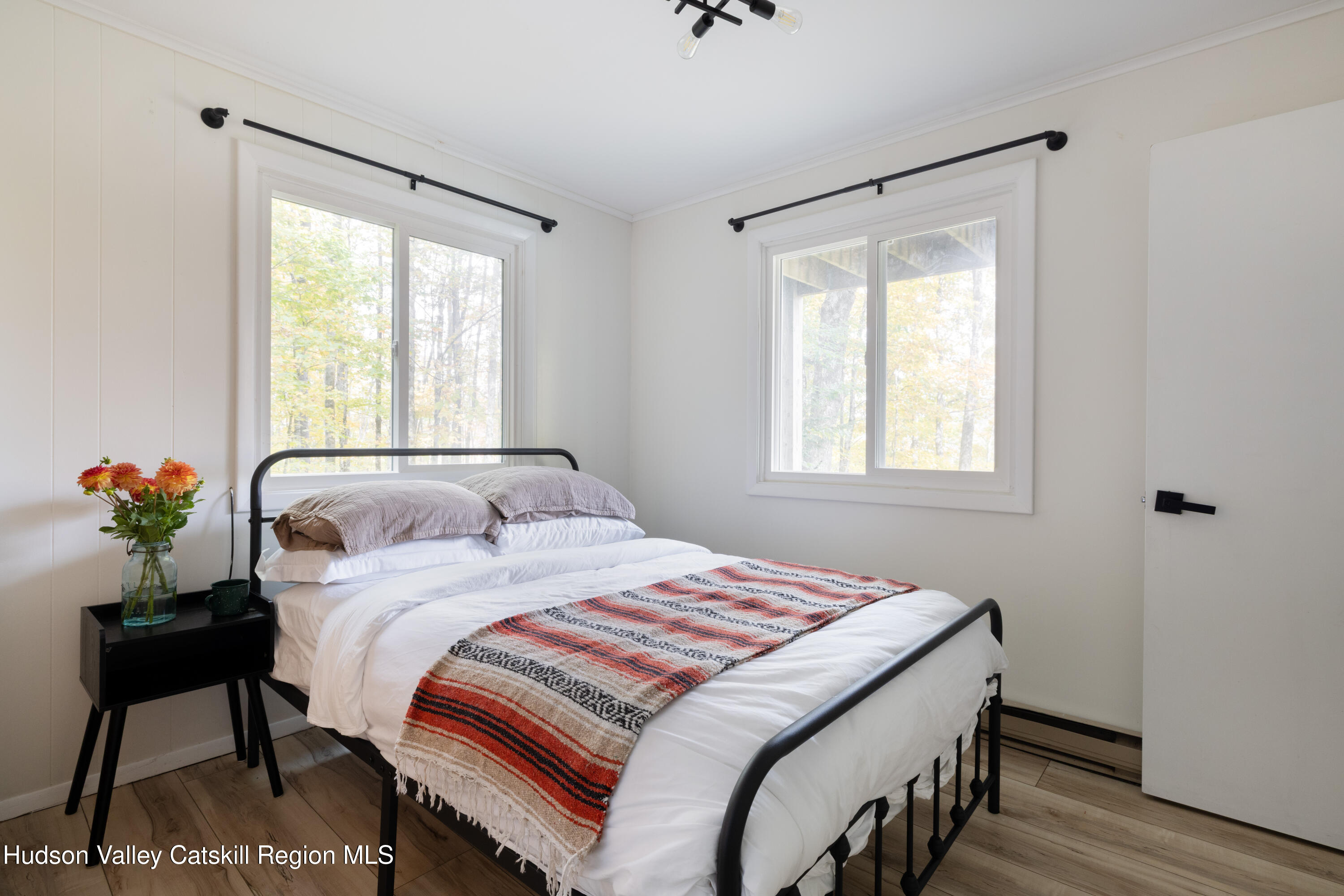 6 Clearview Road Hunter, NY 12442 - Photo 9 of 31 a bedroom with a bed and a potted plant