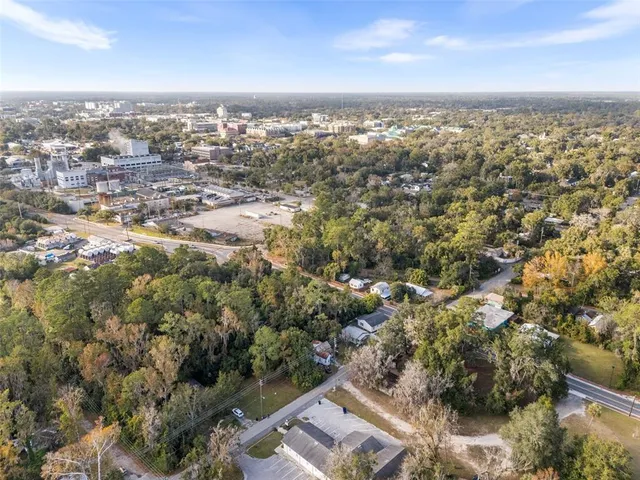 an aerial view of residential building with parking space