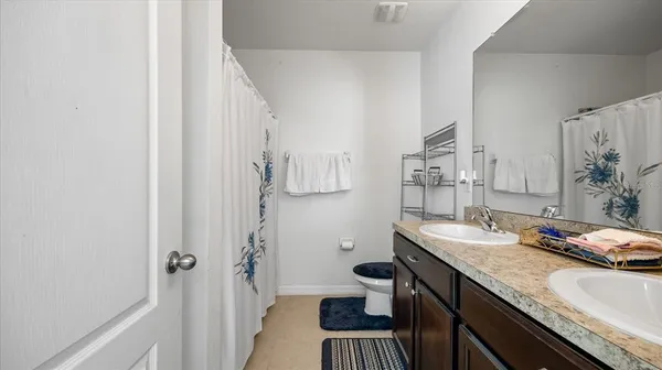 a bathroom with a sink a mirror and a toilet