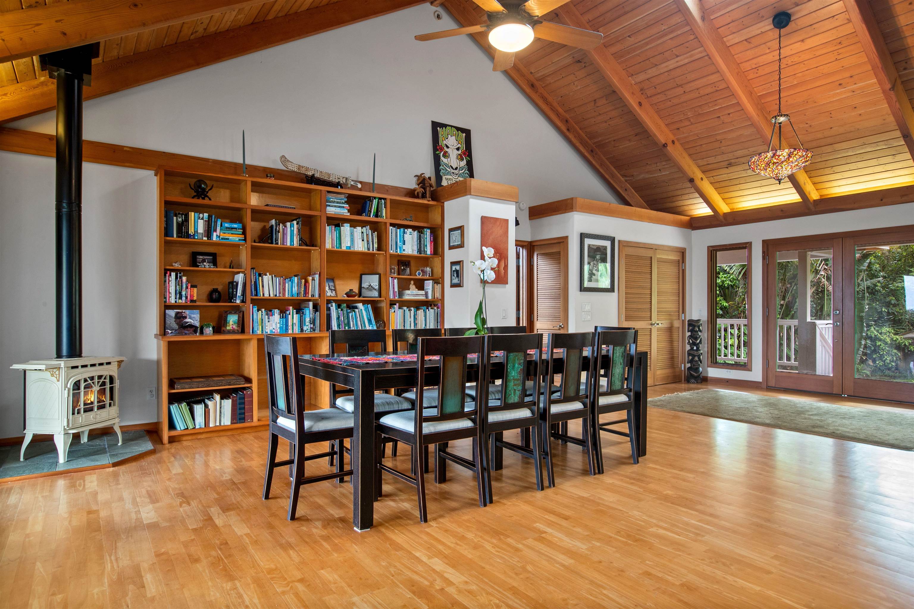 285 Kalo Road Hana, HI 96713 - Photo 4 of 36 a view of a dining room with furniture window and wooden floor