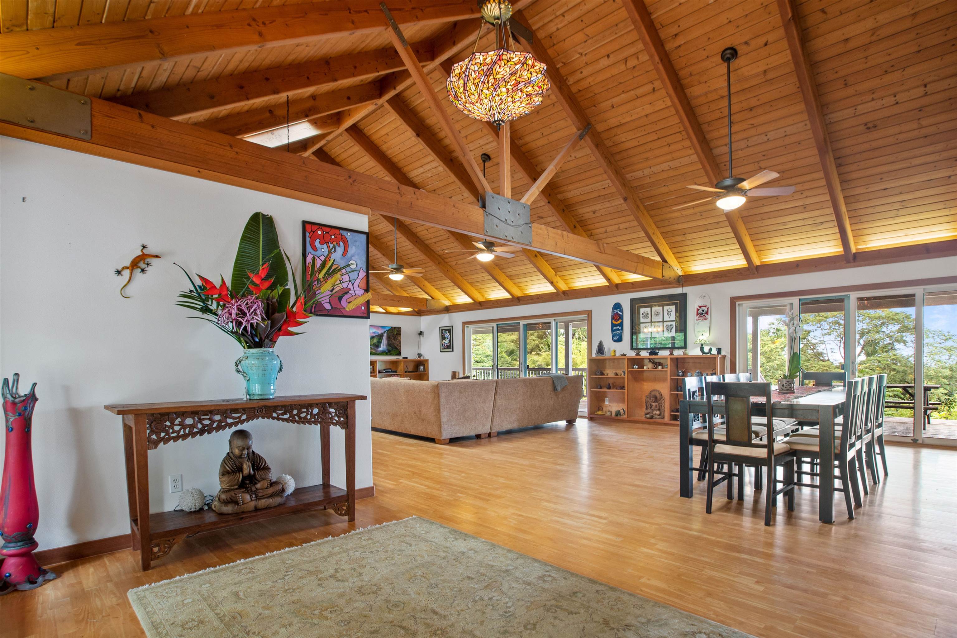 285 Kalo Road Hana, HI 96713 - Photo 6 of 36 a living room with furniture and a large window