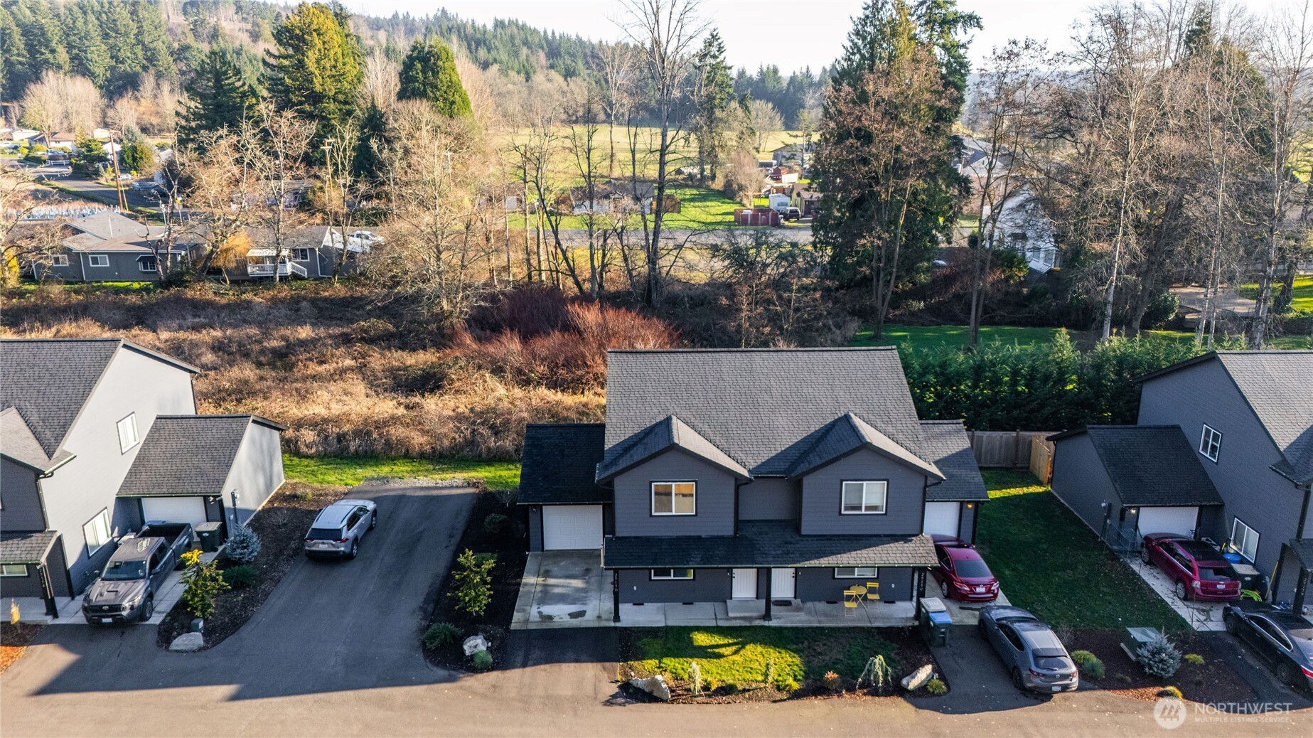 2915 Jackson Highway, Unit D Chehalis, WA 98532 - Photo 20 of 24 an aerial view of a house with a big yard