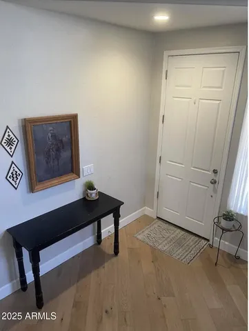 a view of a livingroom with furniture