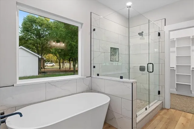 a bathroom with a shower