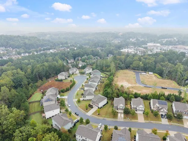 an aerial view of multiple house