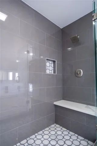 a bathroom with a shower