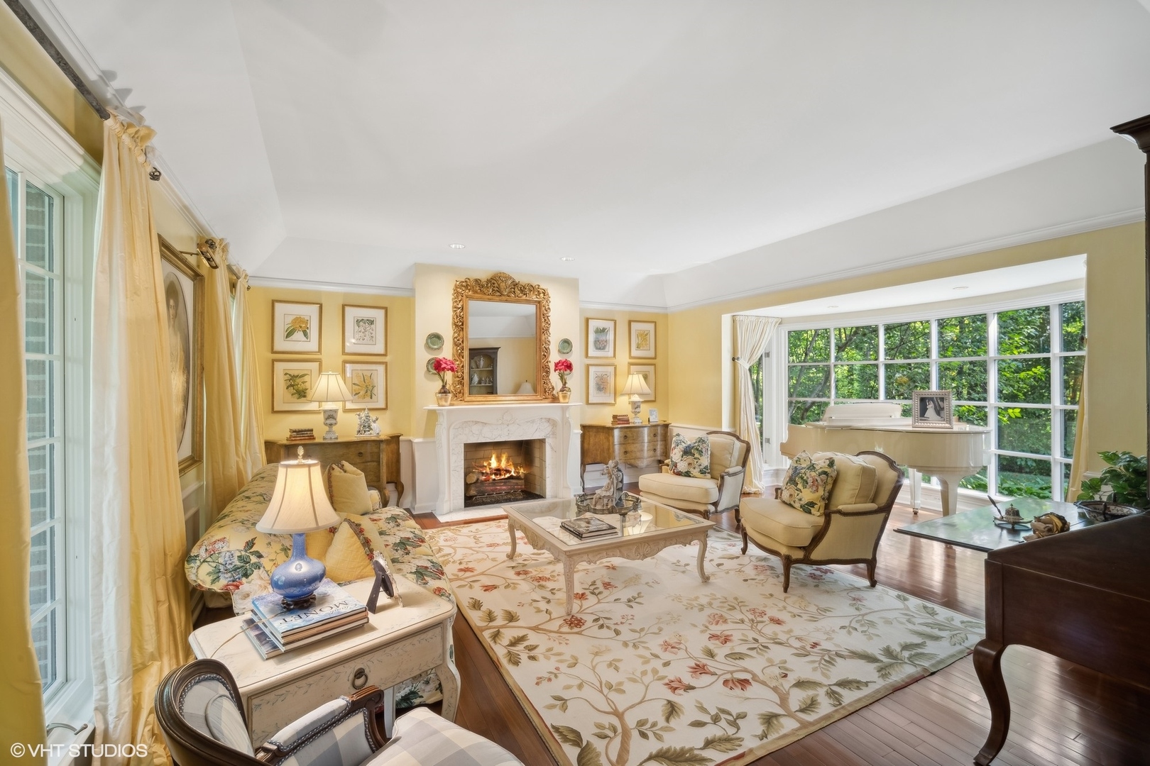1214 Turicum Road Lake Forest, IL 60045 - Photo 7 of 37 a living room with furniture and a fireplace