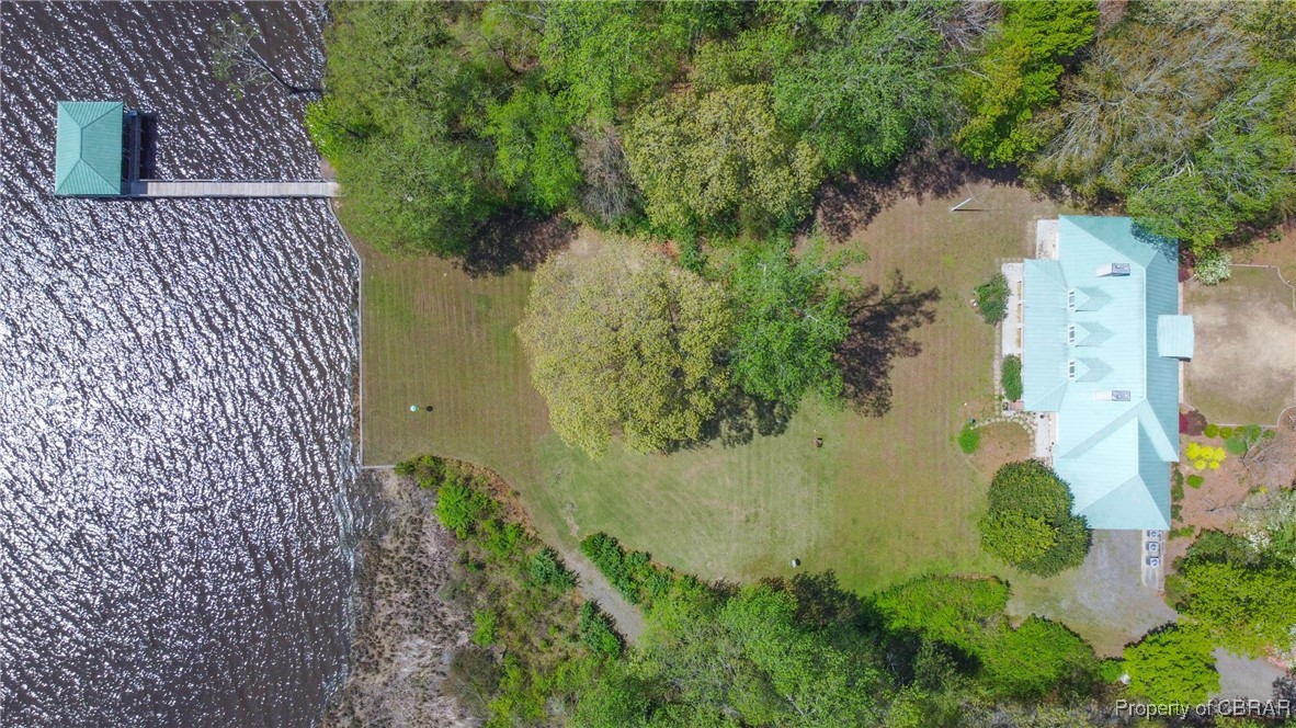 472 Deerchase Road Saluda, VA 23149 - Photo 40 of 47 Drone view of home, pier, and dock