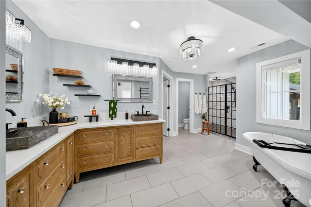 a white room with a sink