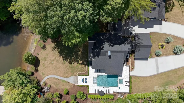 a view of a park with swings and slides