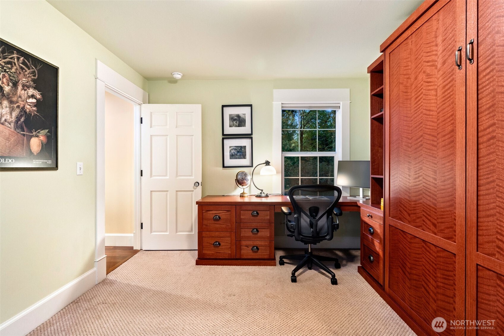 8991 Springwood Avenue Northeast Bainbridge Island, WA 98110 - Photo 32 of 36 a view of workspace with wooden floor and windows