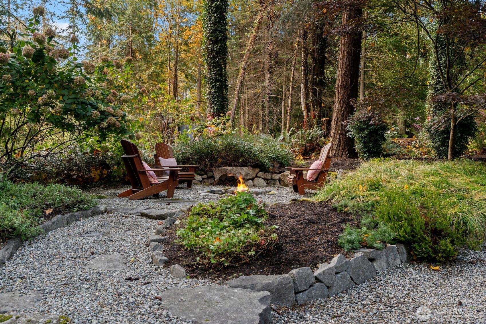 8991 Springwood Avenue Northeast Bainbridge Island, WA 98110 - Photo 8 of 36 a backyard of a house with lots of green space