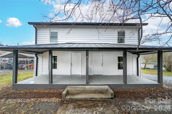 a front view of a house