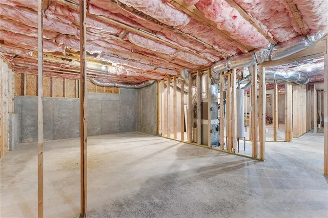 a view of a big room with a large tree