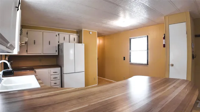 a view of a room with a window