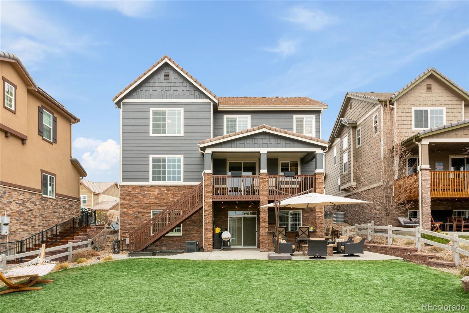 690 Tiger Lily Way Highlands Ranch, CO 80126 - Photo 34 of 38 a front view of a house with a yard