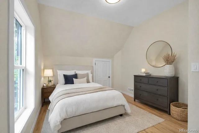 a view of a refrigerator in a kitchen