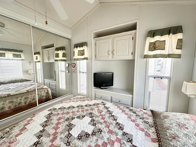 a balcony with a couch