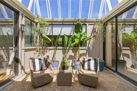 a view of outdoor space with seating area