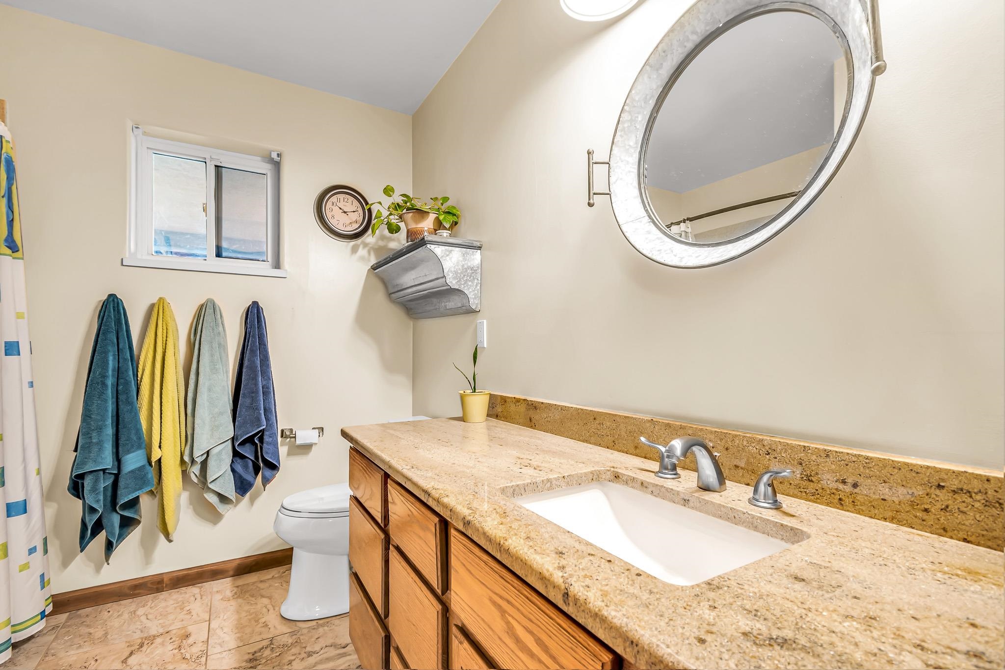 1171 20 Road Fruita, CO 81521 - Photo 19 of 42 a bathroom with a granite countertop sink and a mirror