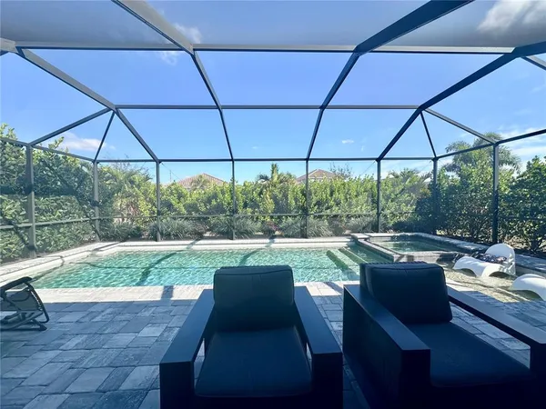 a view of an outdoor sitting space